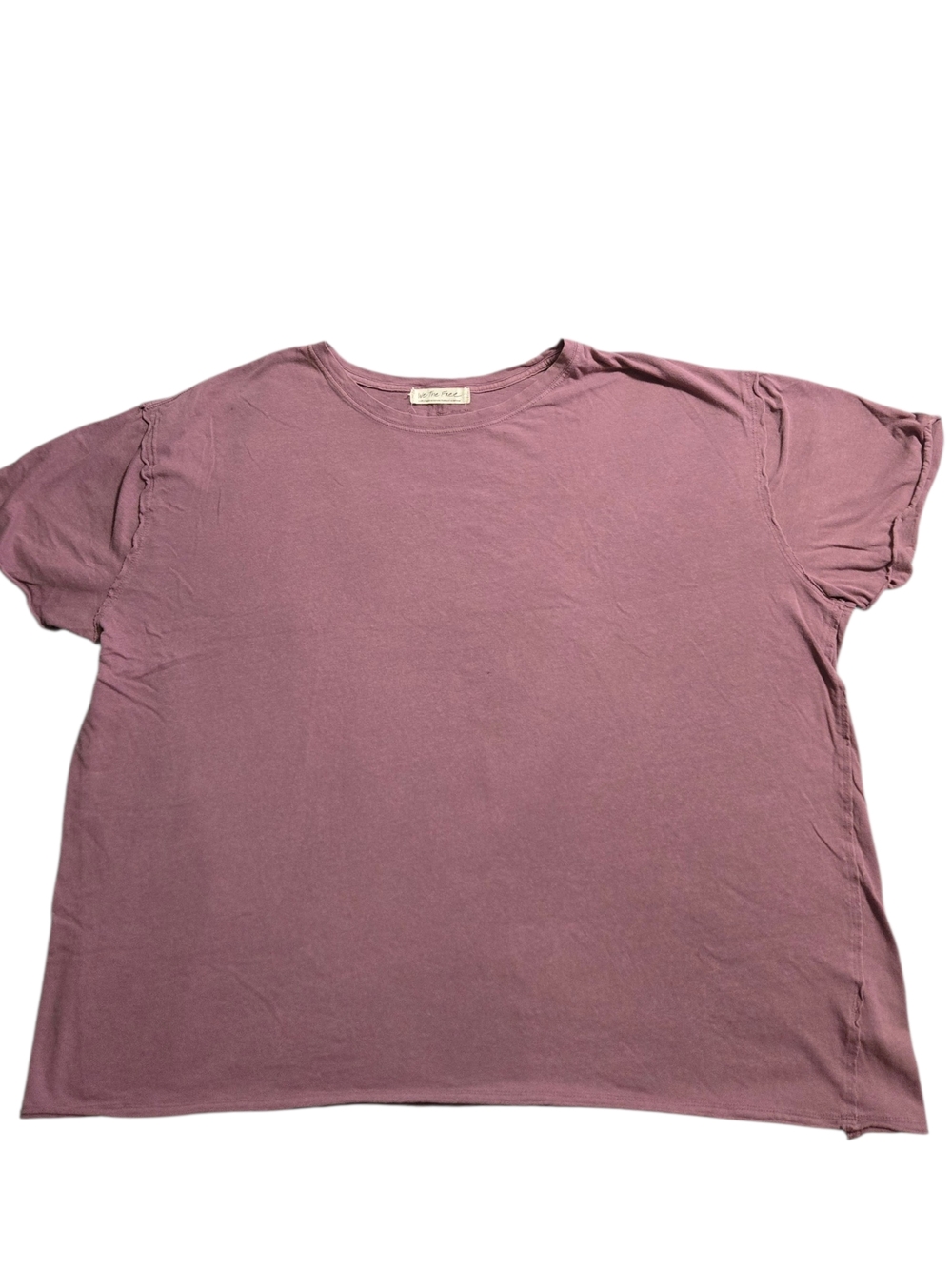 We The Free Shirt Women L Crew Neck Short Sleeve Stretch Cotton Bohemian